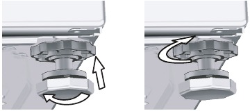 Adjusting the feet - Step 2 - Tighten lock nuts
