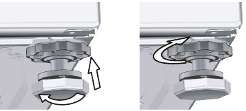 Adjusting the feet - Step 2 - Tighten lock nuts