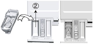 Using liquid detergents if the product contains a liquid detergent cup