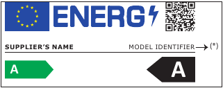 Energy label with model information