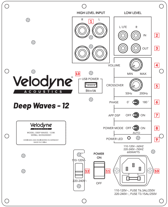 Velodyne Deep Waves Series Subwoofer Manual | ManualsLib