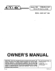 Miller Electric AUTO ARC QUICK CUT 5000 Owner's Manual