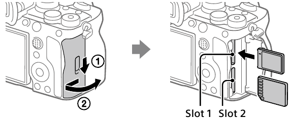 Inserting a memory card into the camera