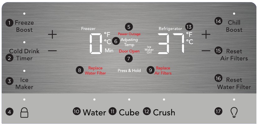 Appliance Control Display Settings