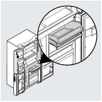 To remove freezer ice container