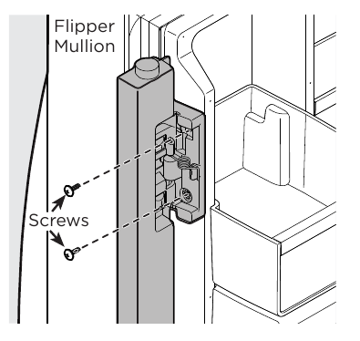 To adjust the flipper mullion - Step 1