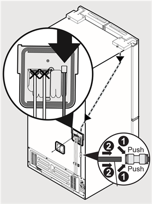 To reinstall the refrigerator doors - Step 2