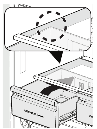 To replace the Crisper Drawers - Step 1