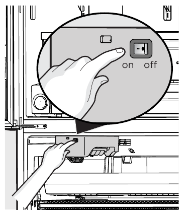Turning the ice maker on and off
