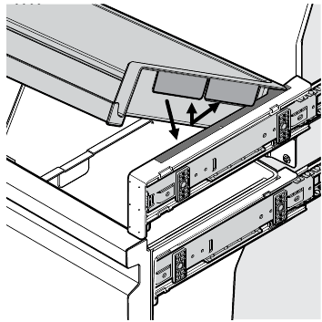 To remove the slide-out shelf
