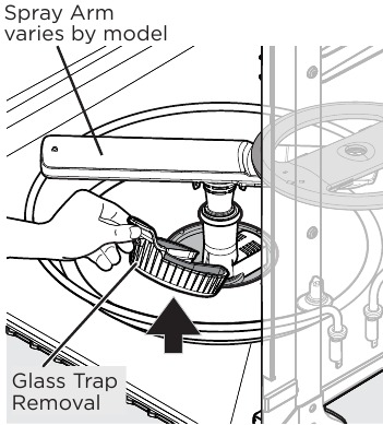 Emptying the glass trap - Step 1