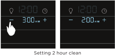 Setting a self clean cycle - Example 1