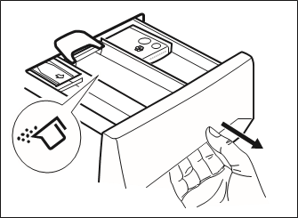 POSITION OF THE DETERGENT FLAP - Step 2