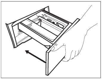 CHECK THE POSITION OF THE DETERGENT FLAP - Step 3