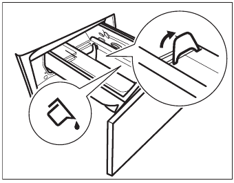 CHECK THE POSITION OF THE DETERGENT FLAP - Step 2