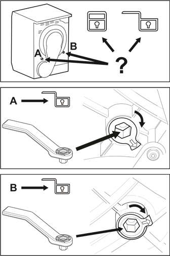 To unlock the rear drum locks