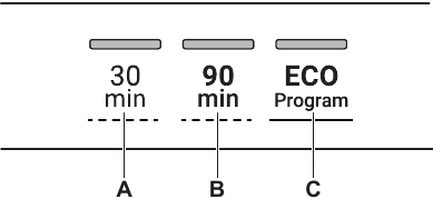 Navigation in setting mode using programme buttons