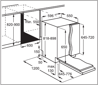 BUILT-IN INSTALLATION DIMENSIONS