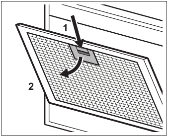 Cleaning the grease filter - Step 2