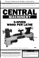 Central Machinery 58358 Owner's Manual & Safety Instructions