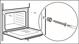 Securing the oven to the cabinet