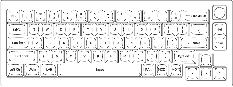 DEFAULT KEY LAYOUT - LAYER 1