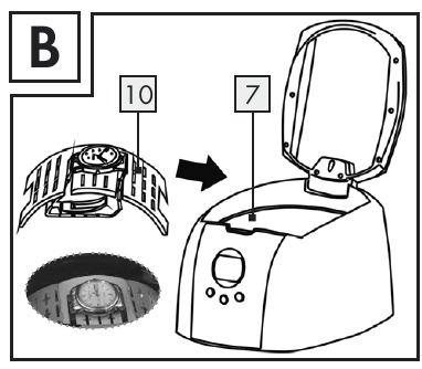 Cleaning with Curved Insert for Watches