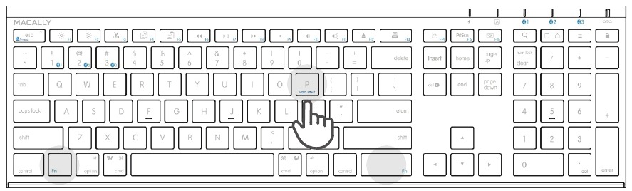 MACALLY ACEBTKEYA, ACEBTKEYSG - Quick Switch Bluetooth Keyboard for Mac ...