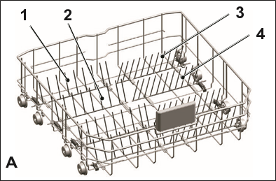 Collapsible lower basket tines - Step 1