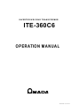 Amada ITE-360C6 Operation Manual