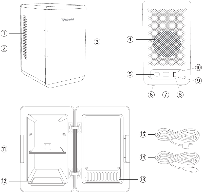 AstroAI LY2206A Mini Fridge 2.0 Gen, 6 Liter/8 Cans Makeup Skincare