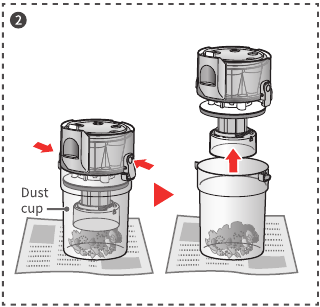 Dust cup cleaning - Step 2