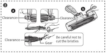Electric floor brush cleaning - Step 2