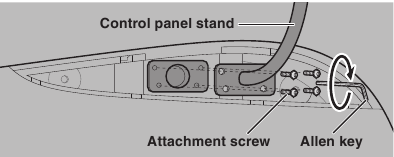 Attaching control panel stand to the right armrest
