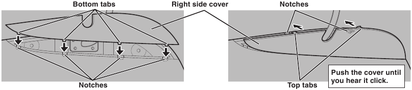 Attaching the side covers