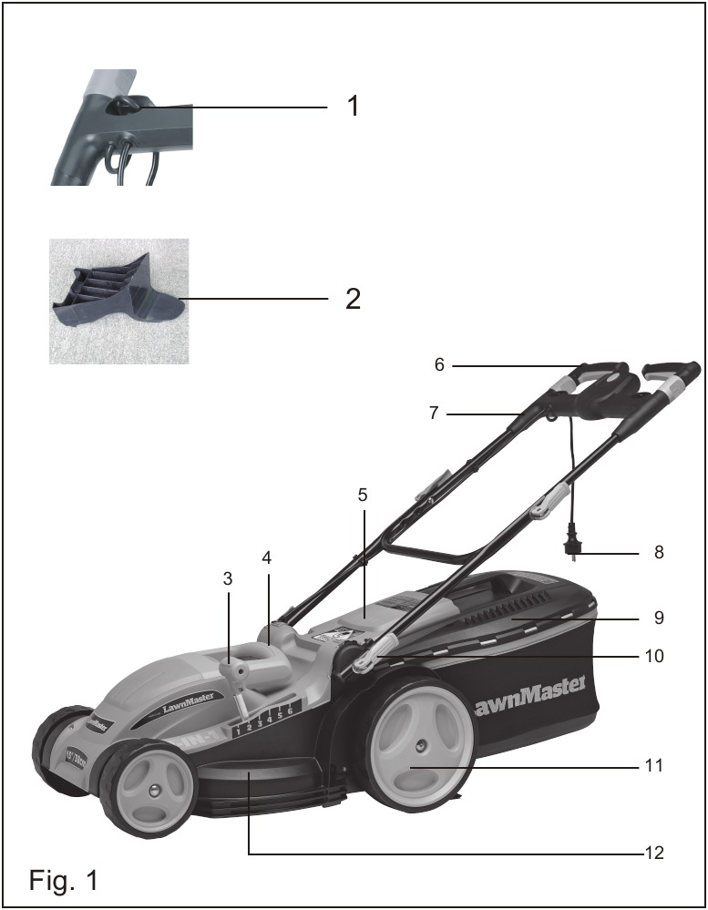 LawnMaster MEB1016M R - Electric Mower Manual | ManualsLib