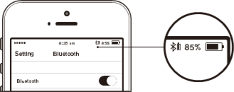 Battery LED indicator on Bluetooth device