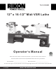 Rikon Power Tools 70-1516VSR Operator's Manual