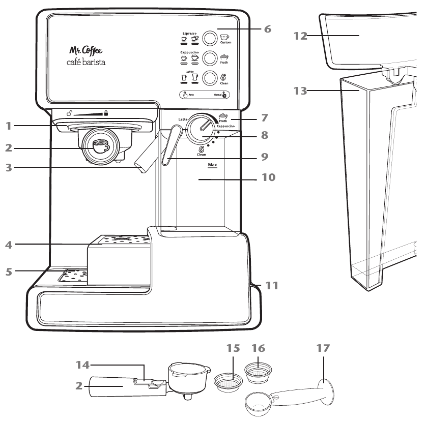 Mr. Coffee Café Barista BVMCECMP1000 Series Coffee Maker Manual