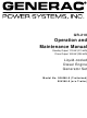 Generac Power Systems GR-210 Operation And Maintenance Manual