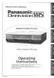 Panasonic Omnivision PV-2601 Operating Instructions Manual