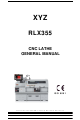 XYZ Machine Tools RLX355 General Manual