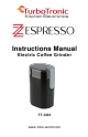 TurboTronic Z ESPRESSO TT-CG5 Instruction Manual
