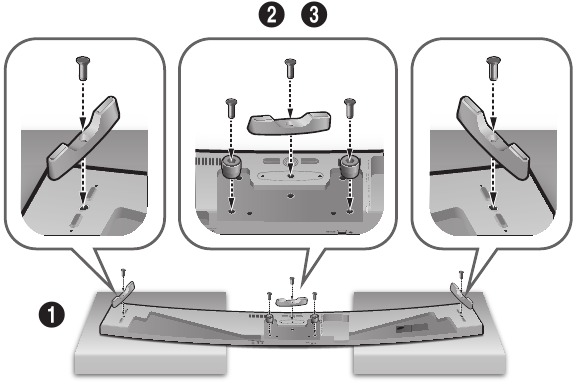 Attaching the soundbar to tv's stand