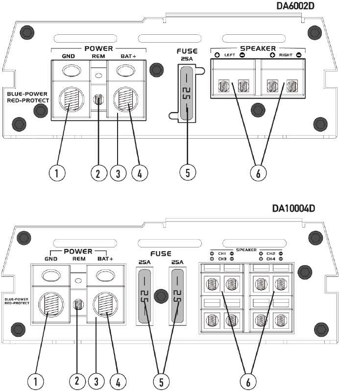 Dual DA6002D, DA10004D - Mobile Power Amplifier Manual | ManualsLib