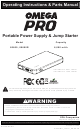 Omega Pro 80600 Operating Instructions & Parts Manual