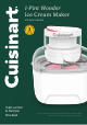 Cuisinart ICE-M20 Series Instruction/Recipe Booklet
