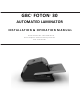 ACCO Brands GBC Foton 30 Installation & Operation Manual
