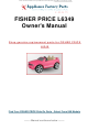 Fisher-Price POWER WHEELS Barbie Ford MUSTANG Owner's Manual With Assembly Instructions