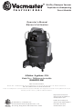 Vacmaster VK609PFR 0201 Operator's Manual